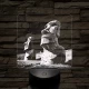 A Húsvét-sziget rejtélyes szobrai 7 színű valósághű 3D led lámpa