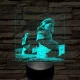 A Húsvét-sziget rejtélyes szobrai 7 színű valósághű 3D led lámpa