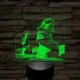 A Húsvét-sziget rejtélyes szobrai 7 színű valósághű 3D led lámpa