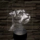 Törpe schnauzer portré 7 színű valósághű 3D led lámpa