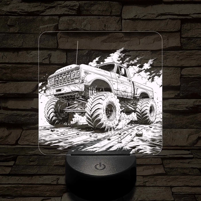 Monster Truck 7 színű valósághű 3D led lámpa