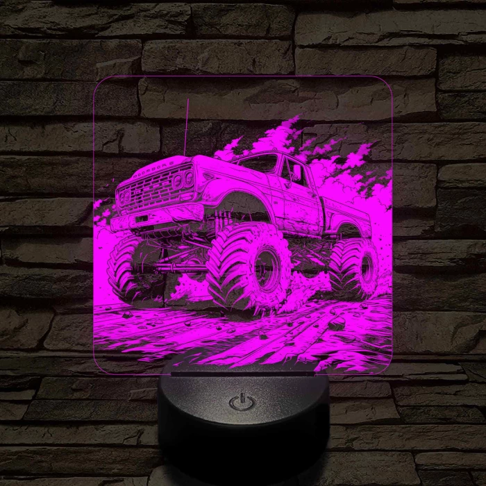 Monster Truck 7 színű valósághű 3D led lámpa