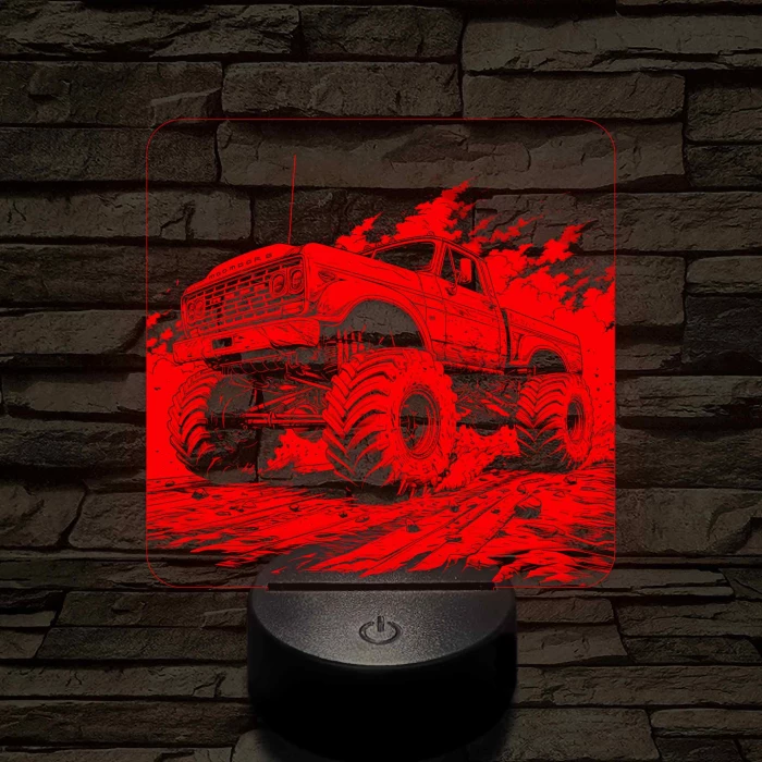 Monster Truck 7 színű valósághű 3D led lámpa