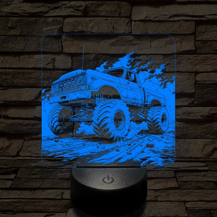 Monster Truck 7 színű valósághű 3D led lámpa