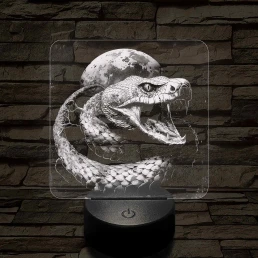Kobra 7 színű valósághű 3D led lámpa