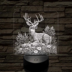 Dombon pihenő szarvas 7 színű valósághű 3D led lámpa