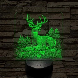 Dombon pihenő szarvas 7 színű valósághű 3D led lámpa