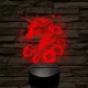 Unikornis virágokkal 7 színű valósághű 3D led lámpa