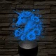 Unikornis virágokkal 7 színű valósághű 3D led lámpa