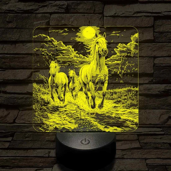 Vizen vágtázó lovak 7 színű valósághű 3D led lámpa