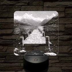 Stég a hegyekben 7 színű valósághű 3D led lámpa