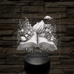 Életre kelt regény 7 színű valósághű 3D led lámpa