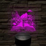 Életre kelt regény 7 színű valósághű 3D led lámpa