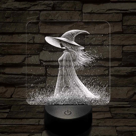 Ábrándozó boszorkány 7 színű valósághű 3D led lámpa