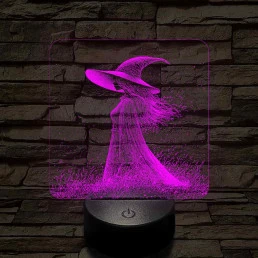 Ábrándozó boszorkány 7 színű valósághű 3D led lámpa