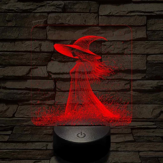 Ábrándozó boszorkány 7 színű valósághű 3D led lámpa