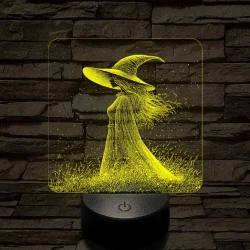 Ábrándozó boszorkány 7 színű valósághű 3D led lámpa