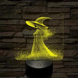 Ábrándozó boszorkány 7 színű valósághű 3D led lámpa