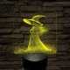 Ábrándozó boszorkány 7 színű valósághű 3D led lámpa