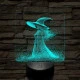 Ábrándozó boszorkány 7 színű valósághű 3D led lámpa