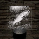 Foltos pisztránghal 7 színű valósághű 3D led lámpa