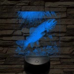 Foltos pisztránghal 7 színű valósághű 3D led lámpa