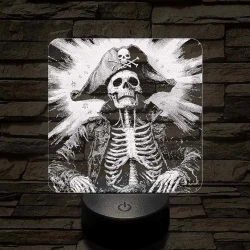 Élőholt kalózkapitány 7 színű valósághű 3D led lámpa