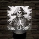 Élőholt kalózkapitány 7 színű valósághű 3D led lámpa