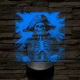 Élőholt kalózkapitány 7 színű valósághű 3D led lámpa