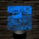 Virágok közt vágtató ló 7 színű valósághű 3D led lámpa