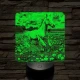 Virágok közt vágtató ló 7 színű valósághű 3D led lámpa