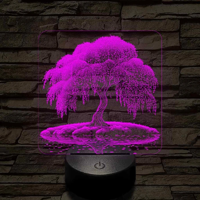Szomorú fűz életfa 7 színű valósághű 3D led lámpa