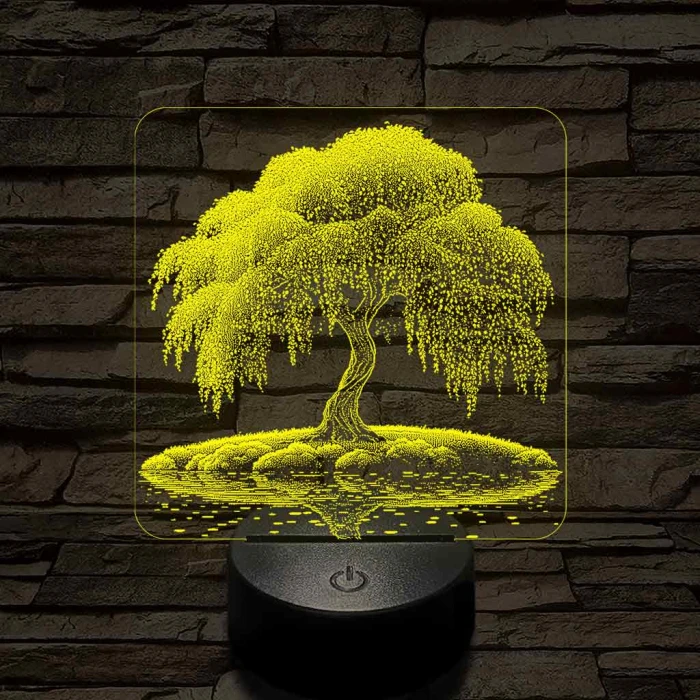 Szomorú fűz életfa 7 színű valósághű 3D led lámpa