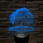 Szomorú fűz életfa 7 színű valósághű 3D led lámpa