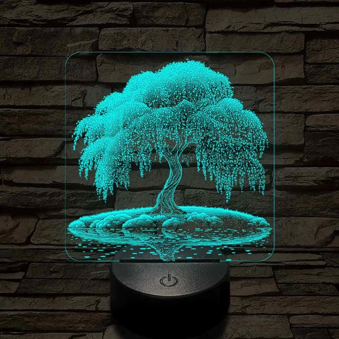 Szomorú fűz életfa 7 színű valósághű 3D led lámpa