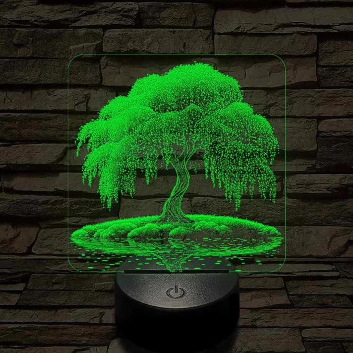 Szomorú fűz életfa 7 színű valósághű 3D led lámpa