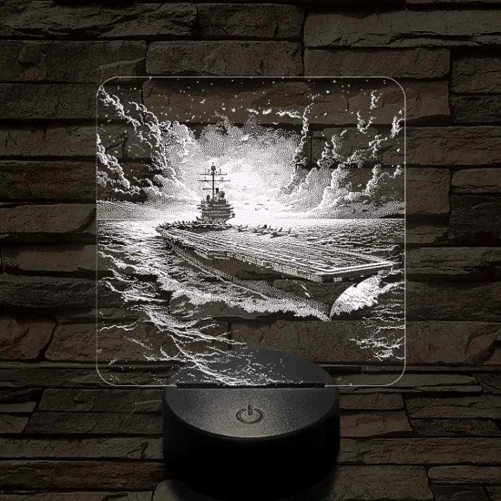 Repülőgép anyahajó 7 színű valósághű 3D led lámpa
