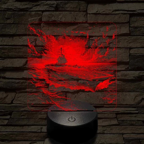 Repülőgép anyahajó 7 színű valósághű 3D led lámpa