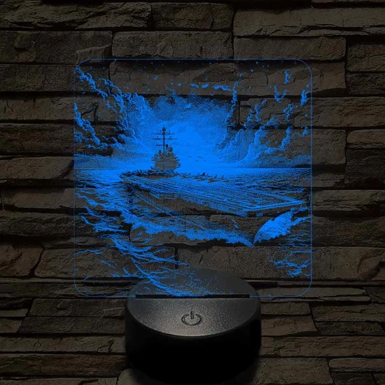 Repülőgép anyahajó 7 színű valósághű 3D led lámpa