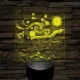 Van Gogh - A csillagos éjszaka 7 színű valósághű 3D led lámpa