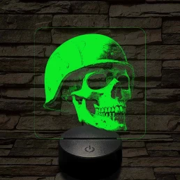 Egy katona szelleme 7 színű valósághű 3D led lámpa