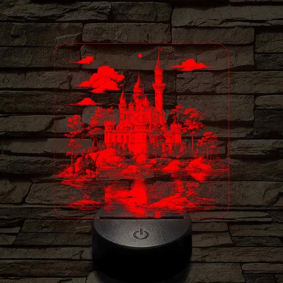 Álomszép palota 7 színű valósághű 3D led lámpa