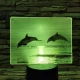 Delfinek a naplementében 7 színű valósághű 3D led lámpa