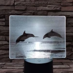 Delfinek a naplementében 7 színű valósághű 3D led lámpa