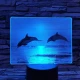 Delfinek a naplementében 7 színű valósághű 3D led lámpa