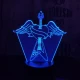 Rock Gitár szív  7 színű  3D led lámpa