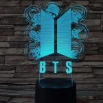 BTS 7 színű 3D led lámpa