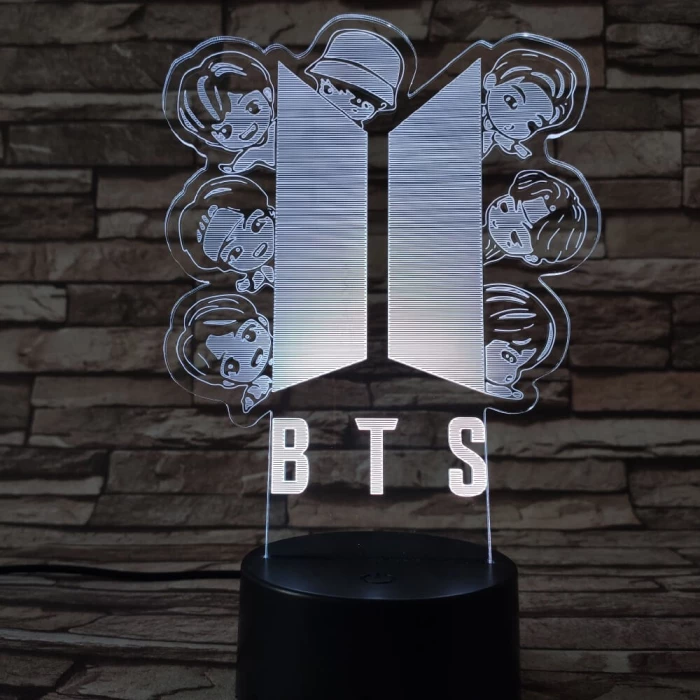 BTS 7 színű 3D led lámpa