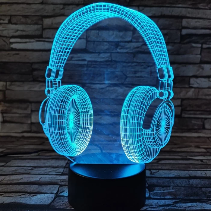 Fejhallgató 3  7 színű 3D led lámpa