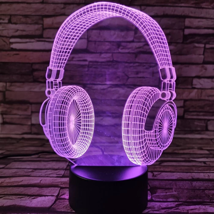 Fejhallgató 3  7 színű 3D led lámpa